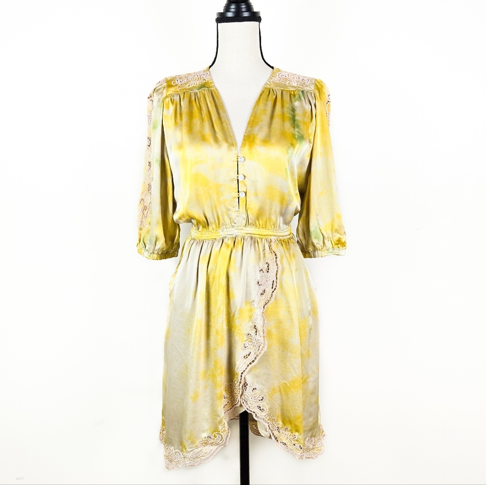 🦋LAST🦋 NWT Tulle and Batiste Christy Silk Dress, Citrine, Size Large